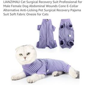 Purple Cat Surgical Recovery Suit NWOT